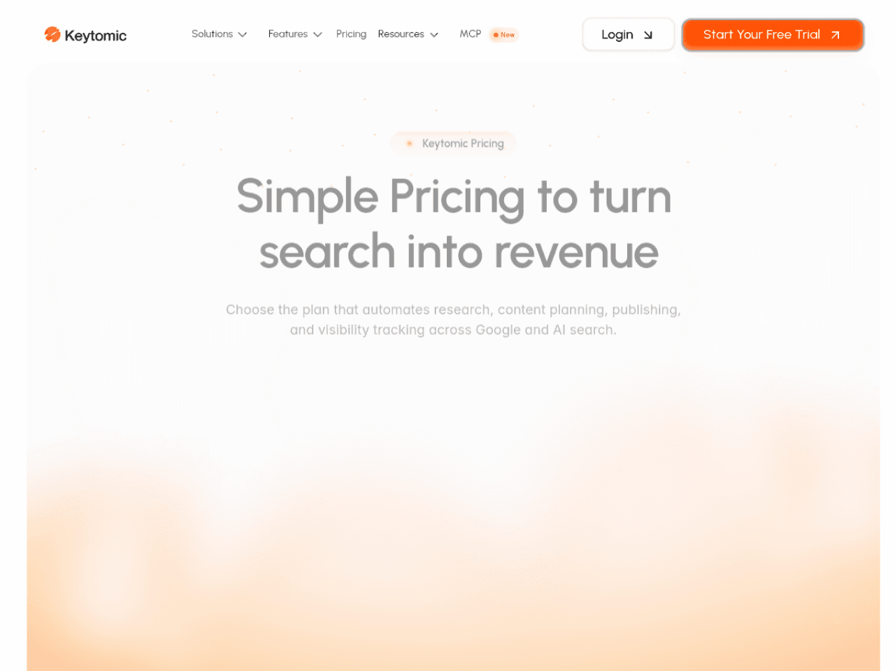 Keytomic pricing page showing public Pro and managed Agency plan details