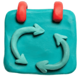 Flexible Calendar icon made of clay