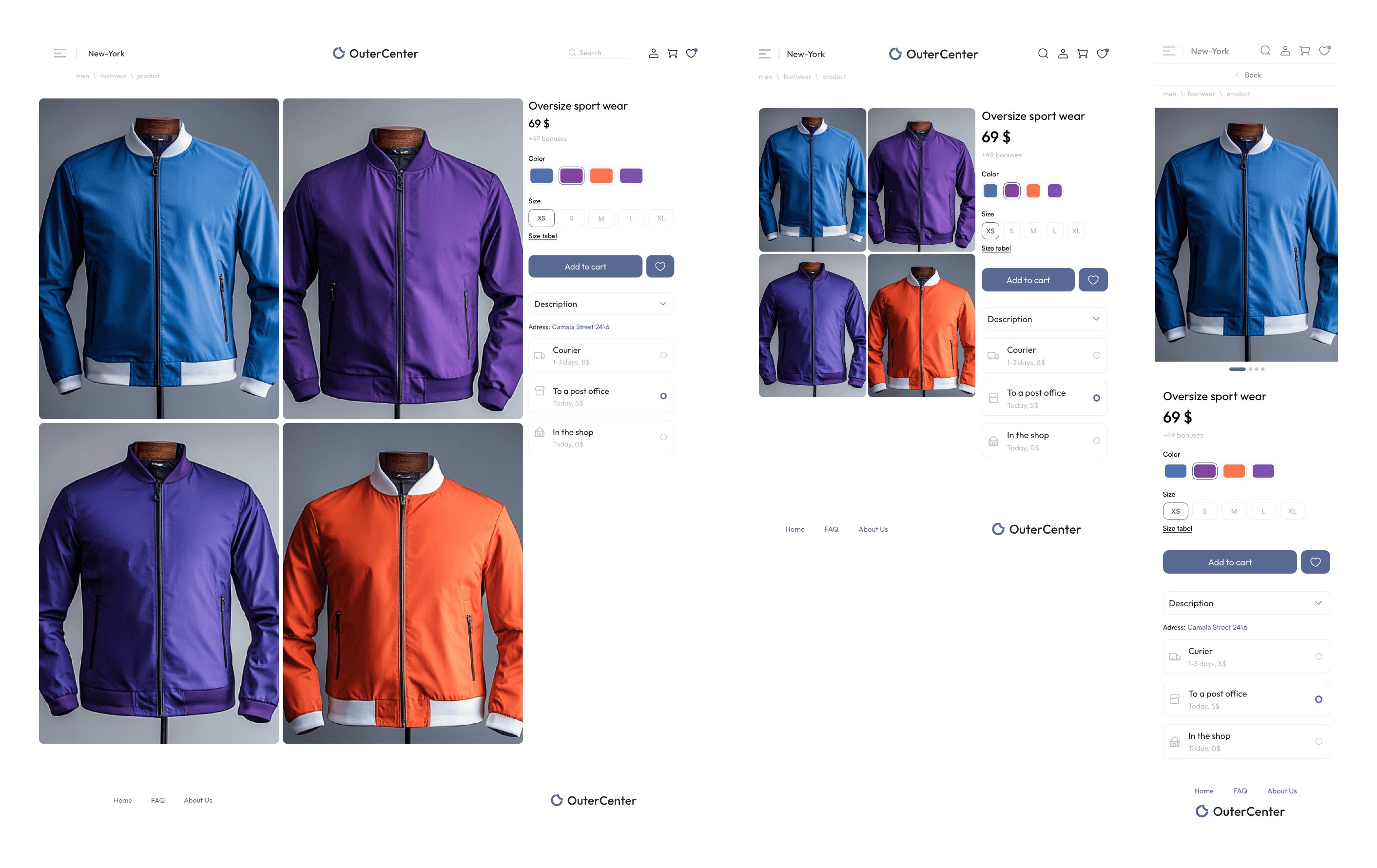 An optimized product page focusing on what matters most: sizing, color variants, and transparent delivery options.