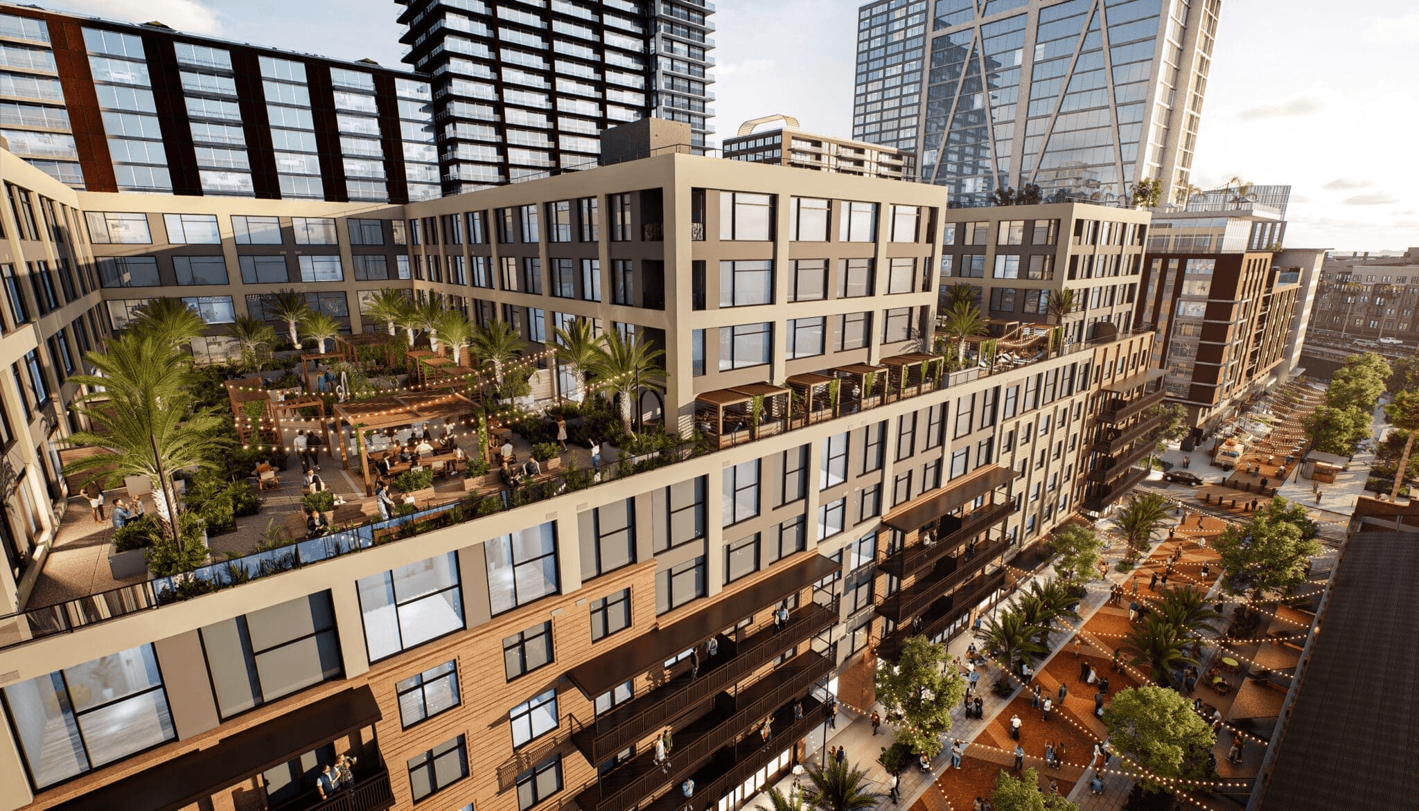 Aerial view of the entire Gasworx $182 million mixed-use redevelopment spanning 50 acres in Ybor City Tampa