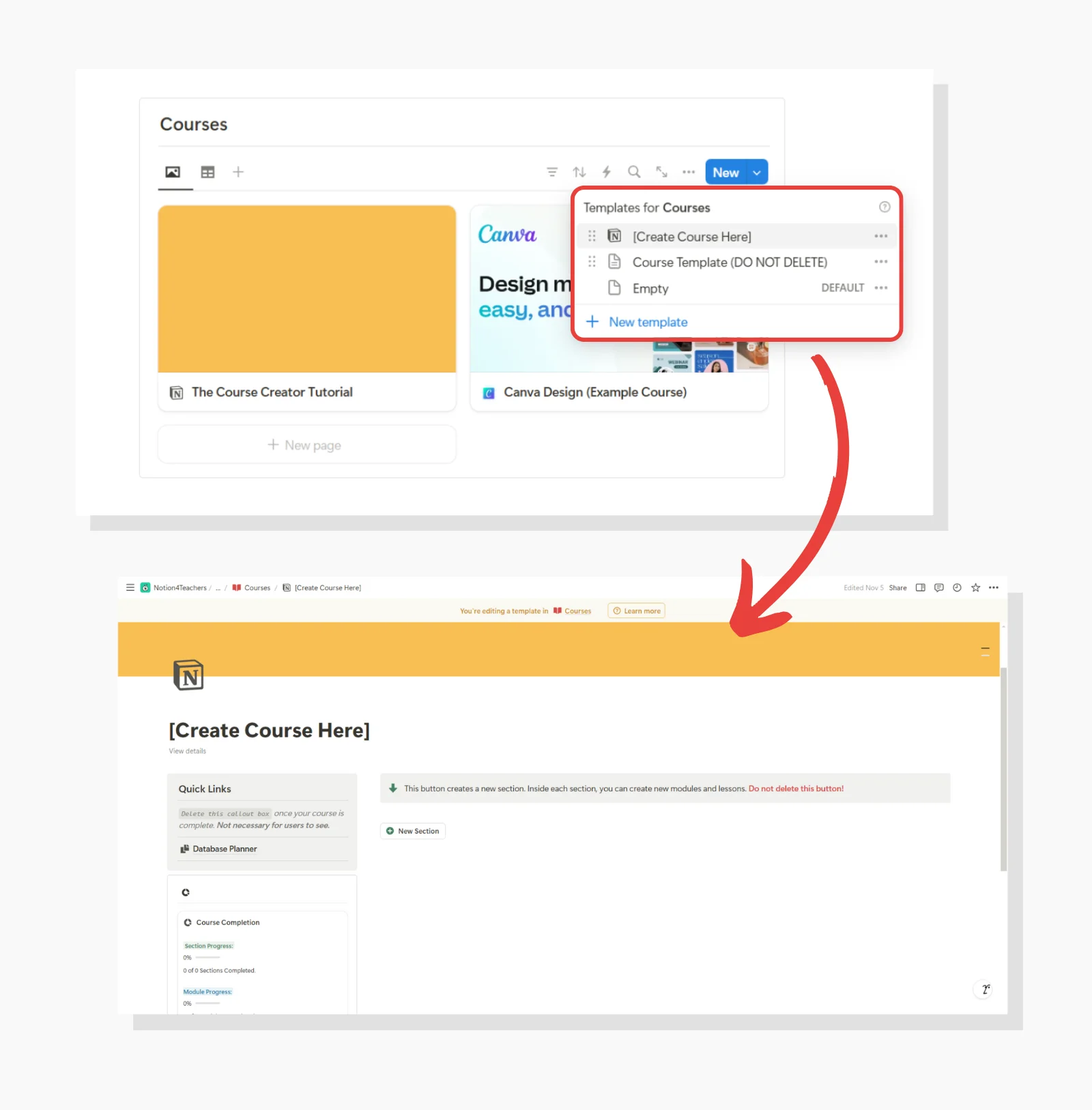 Course Creator Notion Template Create Course Template