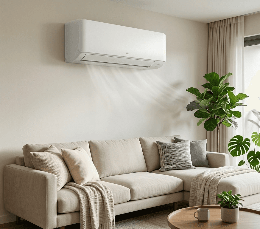 Climatizzatore moderno a parete per raffrescamento domestico