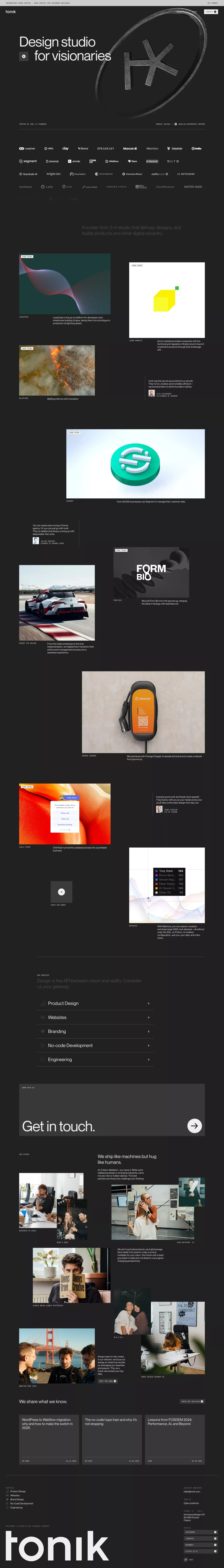 Design studio for visionaries portfolio page screenshot showcasing Design and Tech design