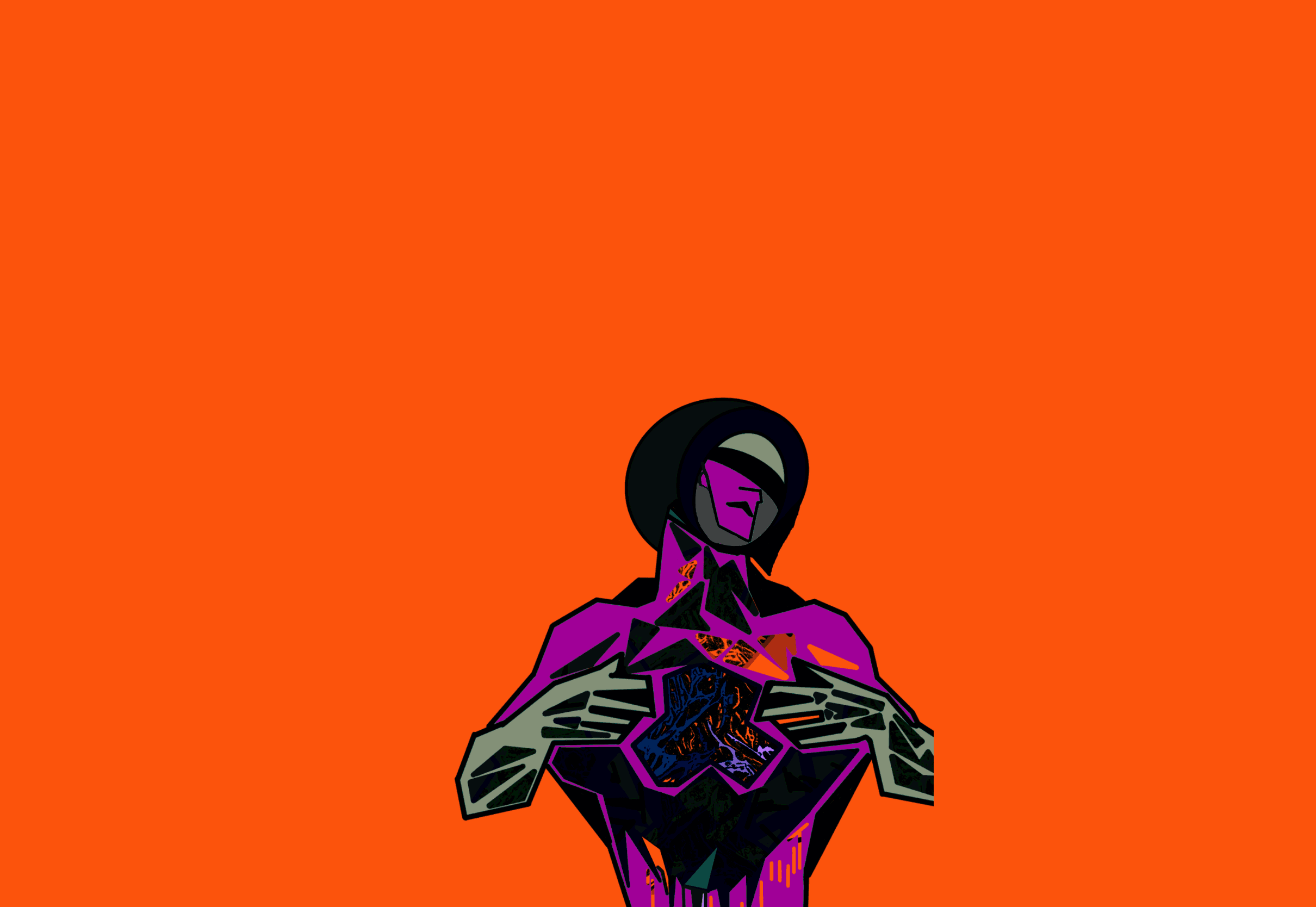 3D face with blue filter