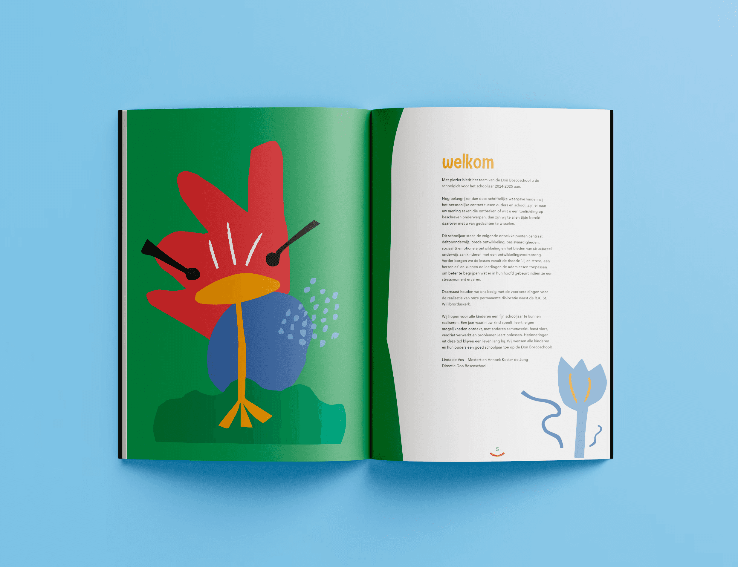 Grafisch ontwerp Don Bosco School schoolgids spread