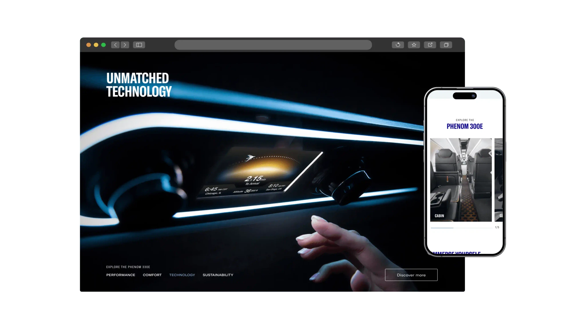 Embraer Website screens