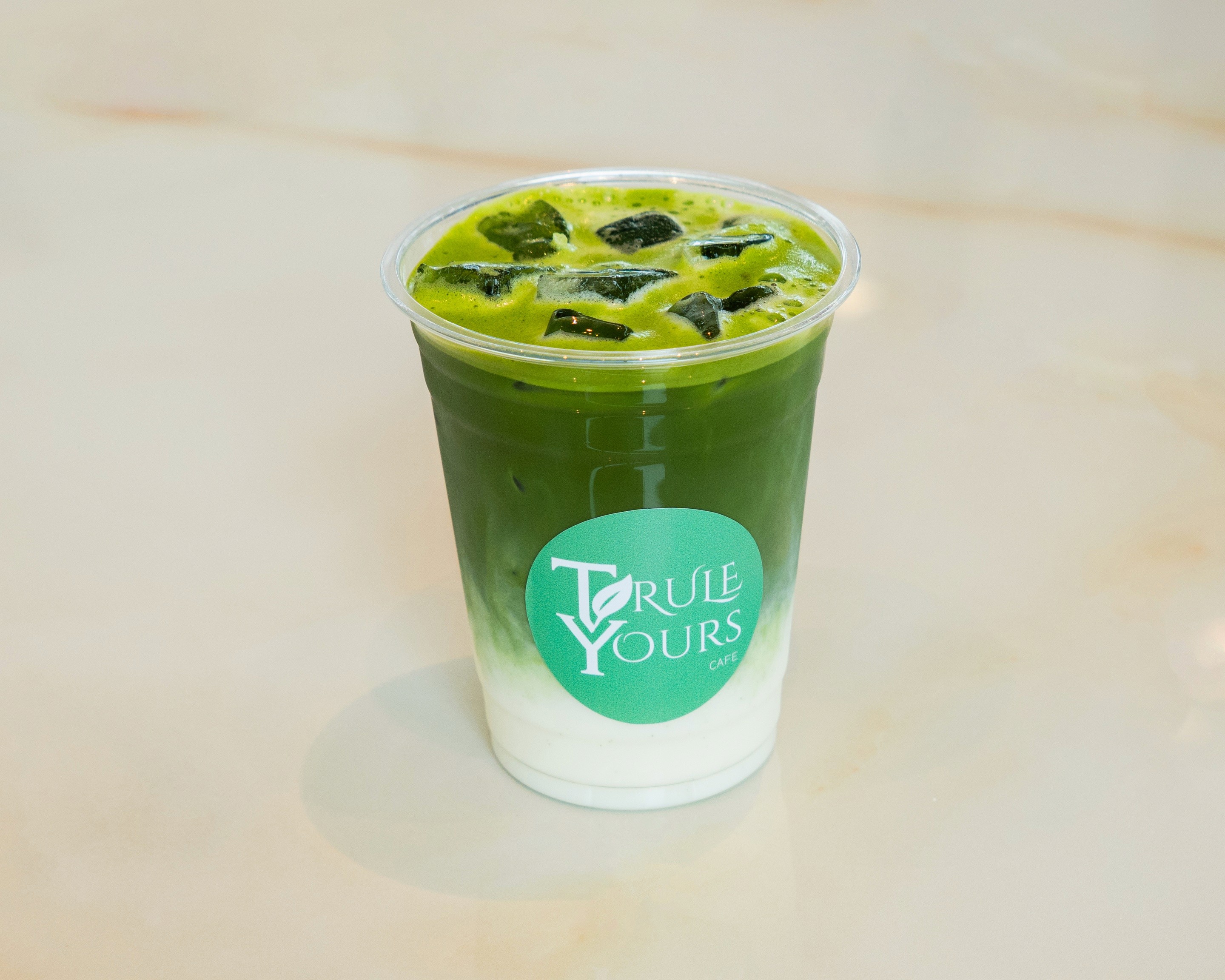 Matcha latte created from local cafe in Seattle from Trule Yours Cafe