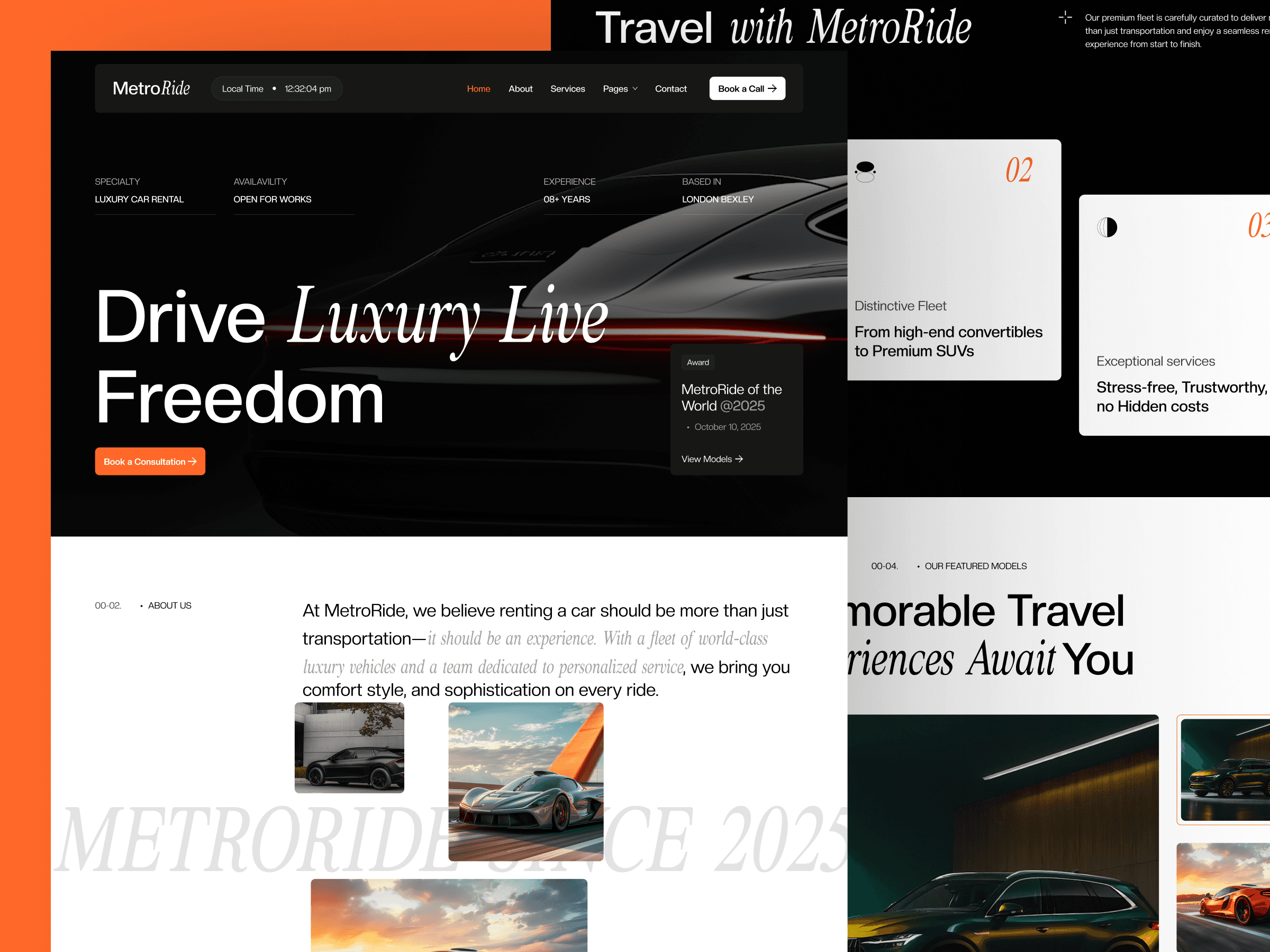 framer luxury car rental website