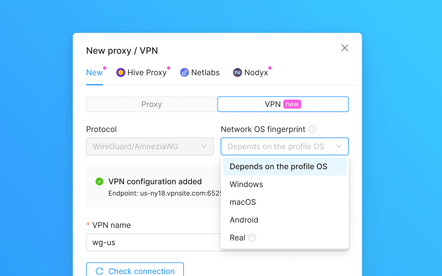 How to connect a VPN to an Octo Browser profile