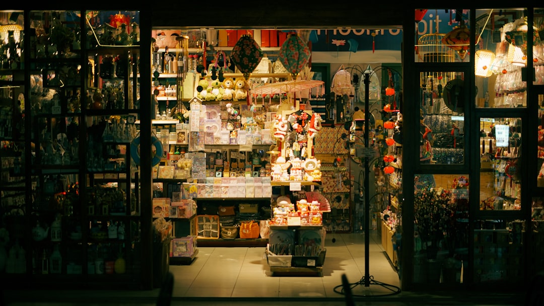 A brightly lit store filled with various items