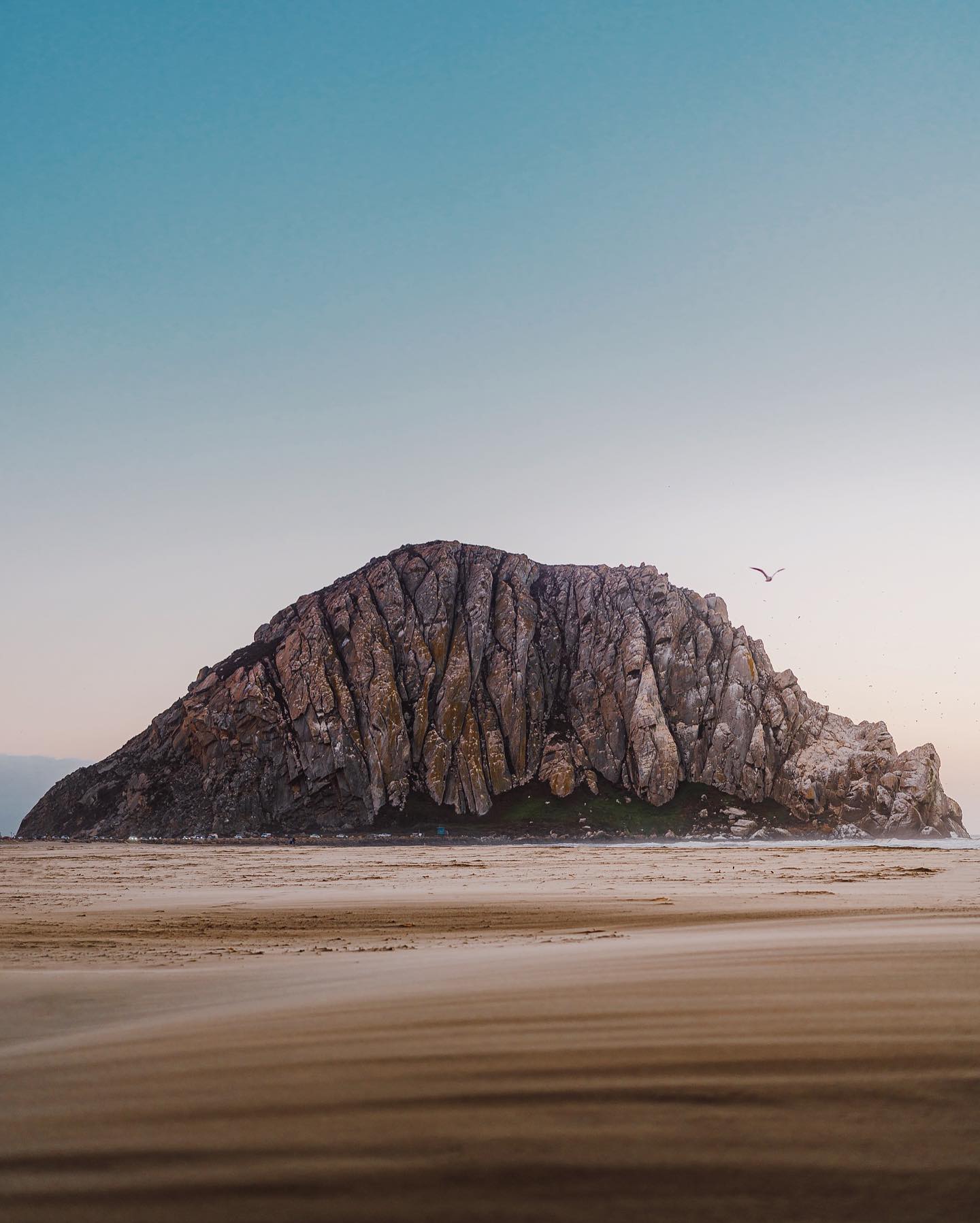 Morro Rock at sunset.