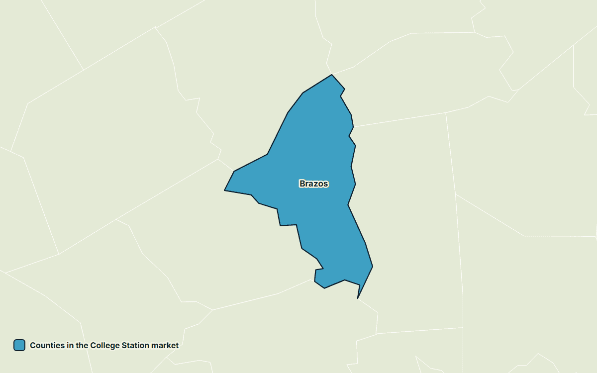 Map of the counties in this PoolSpotter market