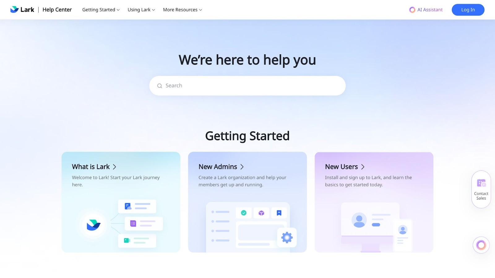 Lark's customer self-service knowledge base