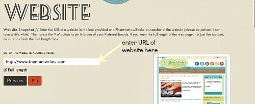 create a pin from your website
