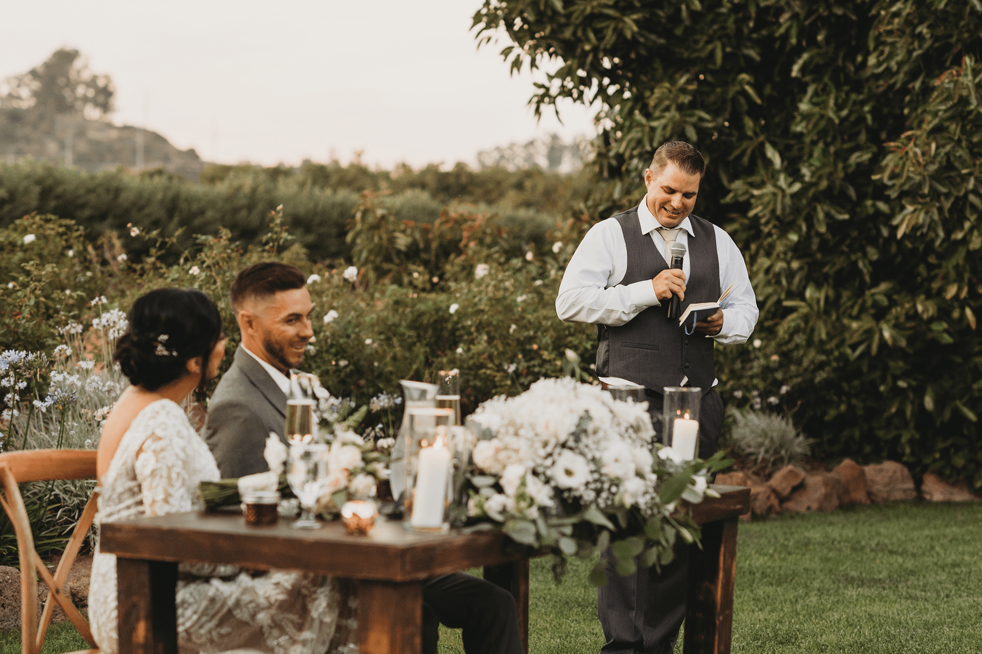 Wedding speeches and toasts at Gerry Ranch reception