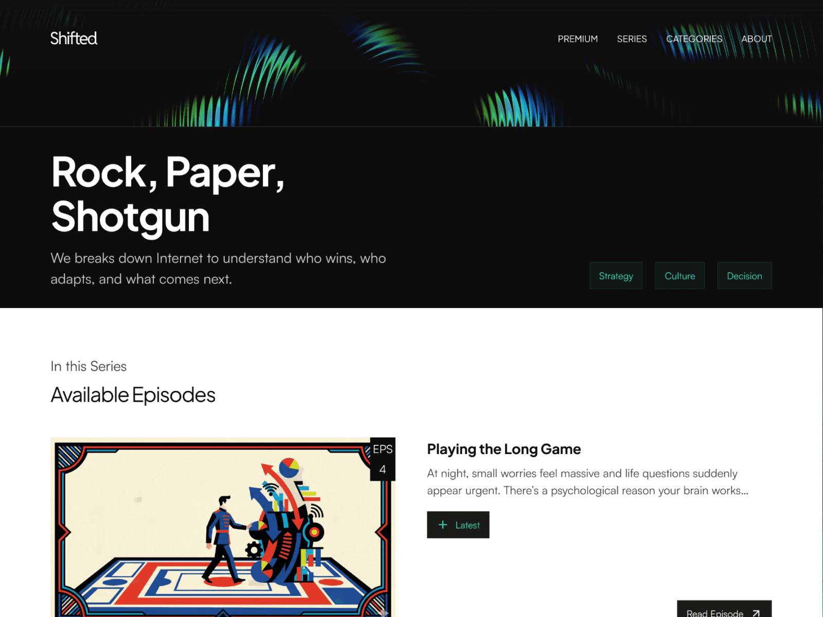 shifted media series single page
