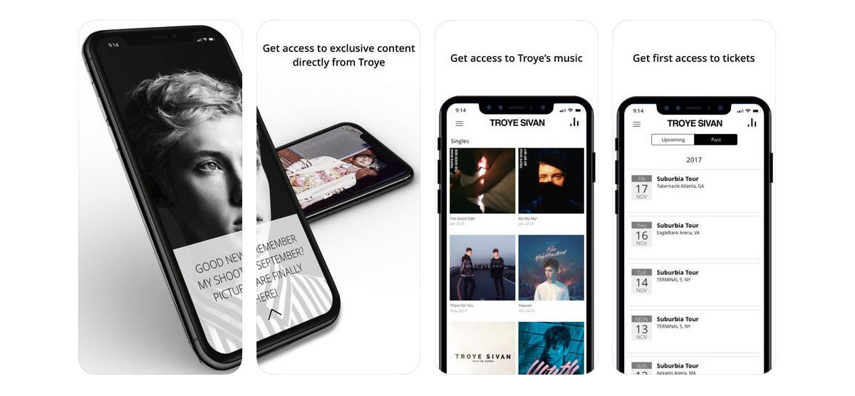 Troye Sivan app store screens