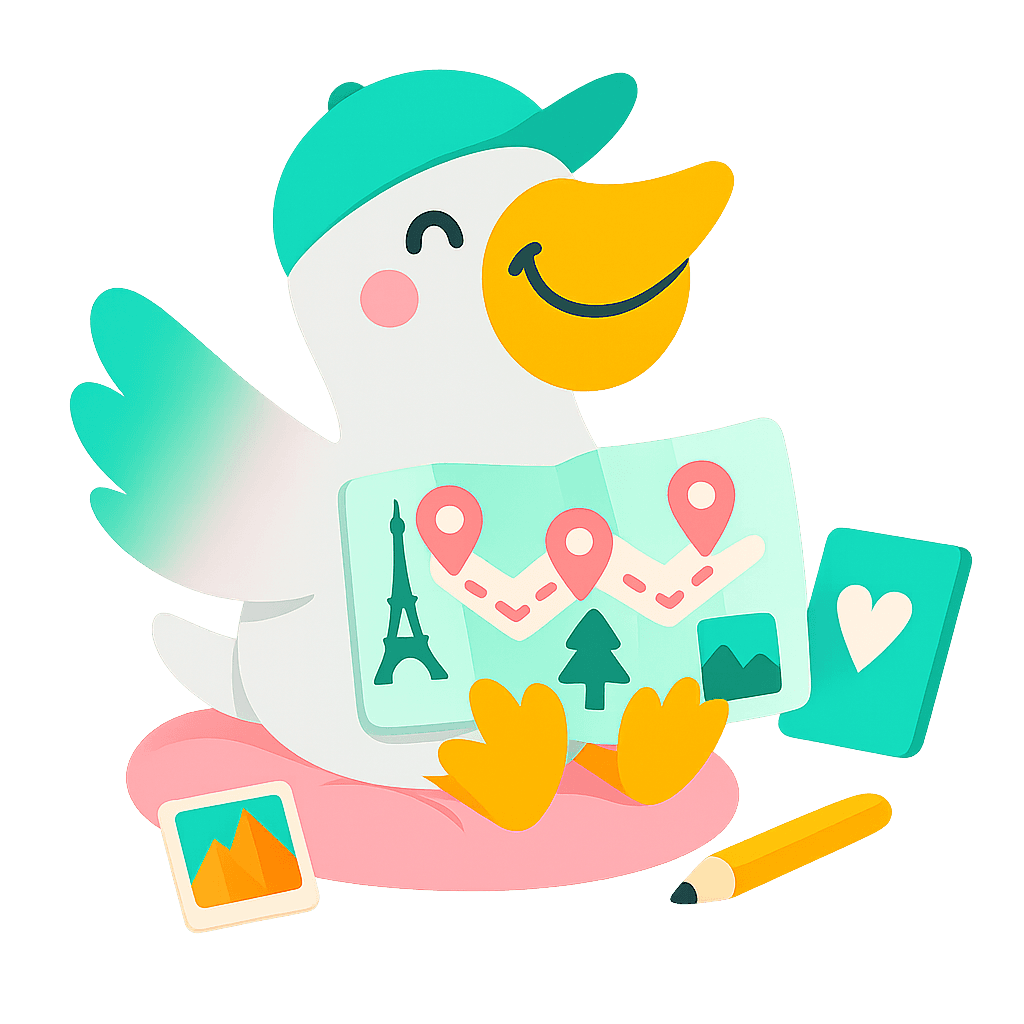 Flappy mascot sitting on a pillow and waving