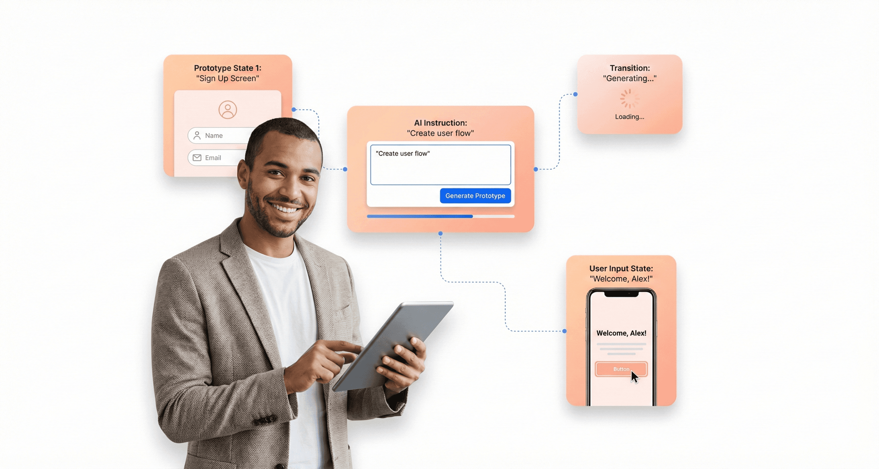 AI-enhanced prototyping enabling faster creation of interactive SaaS product interfaces and user flows.
