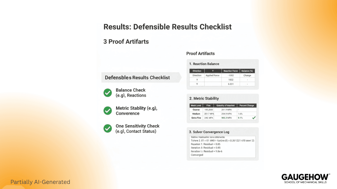 COMSOL results checklist reaction balance mesh trend solver log