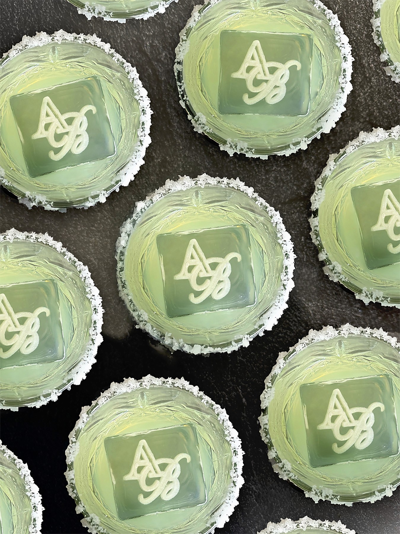 Monogrammed Clear Ice Cubes in Tommy's Margaritas