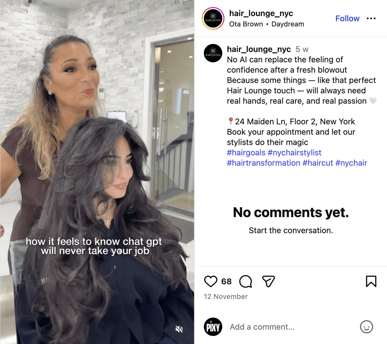 Trending Post Example for Hair and Beauty Salon