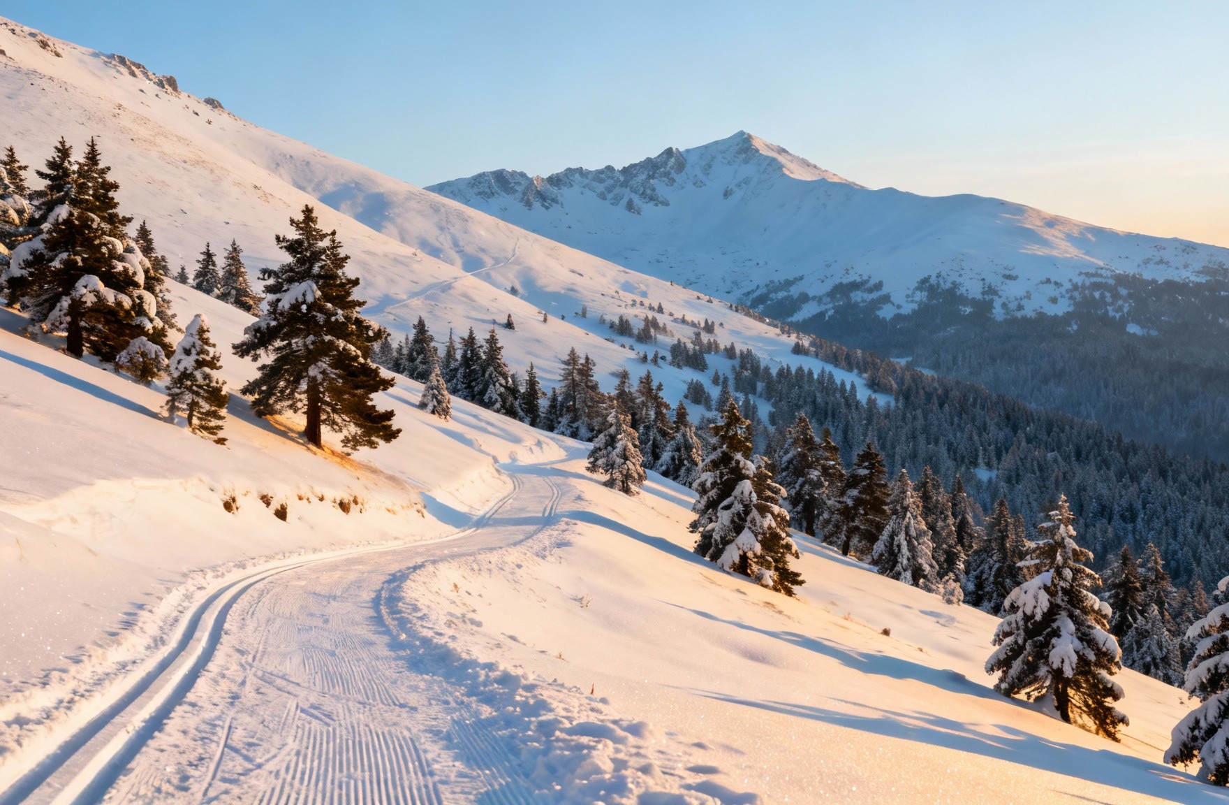 snowy slopes of Vitosha Mountain
