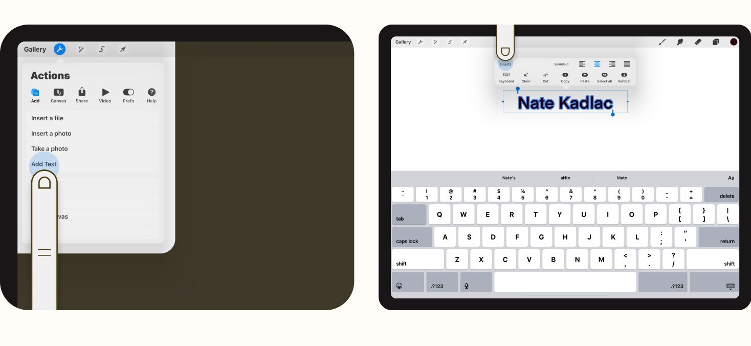 Adding text to Procreate