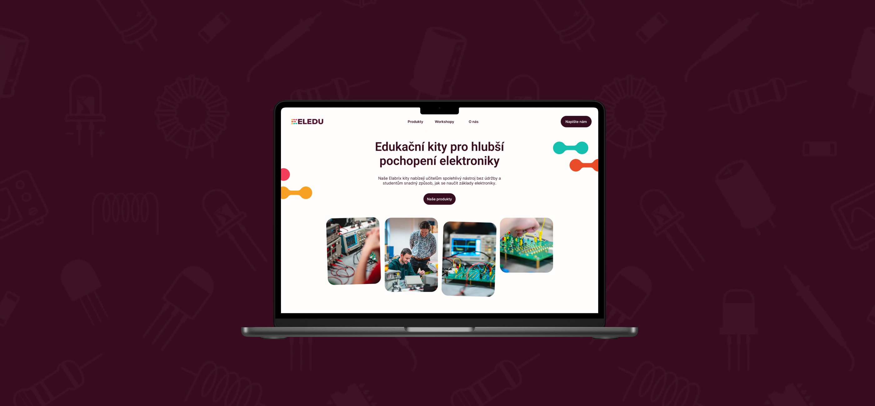 Notebook zobrazující web Eledu