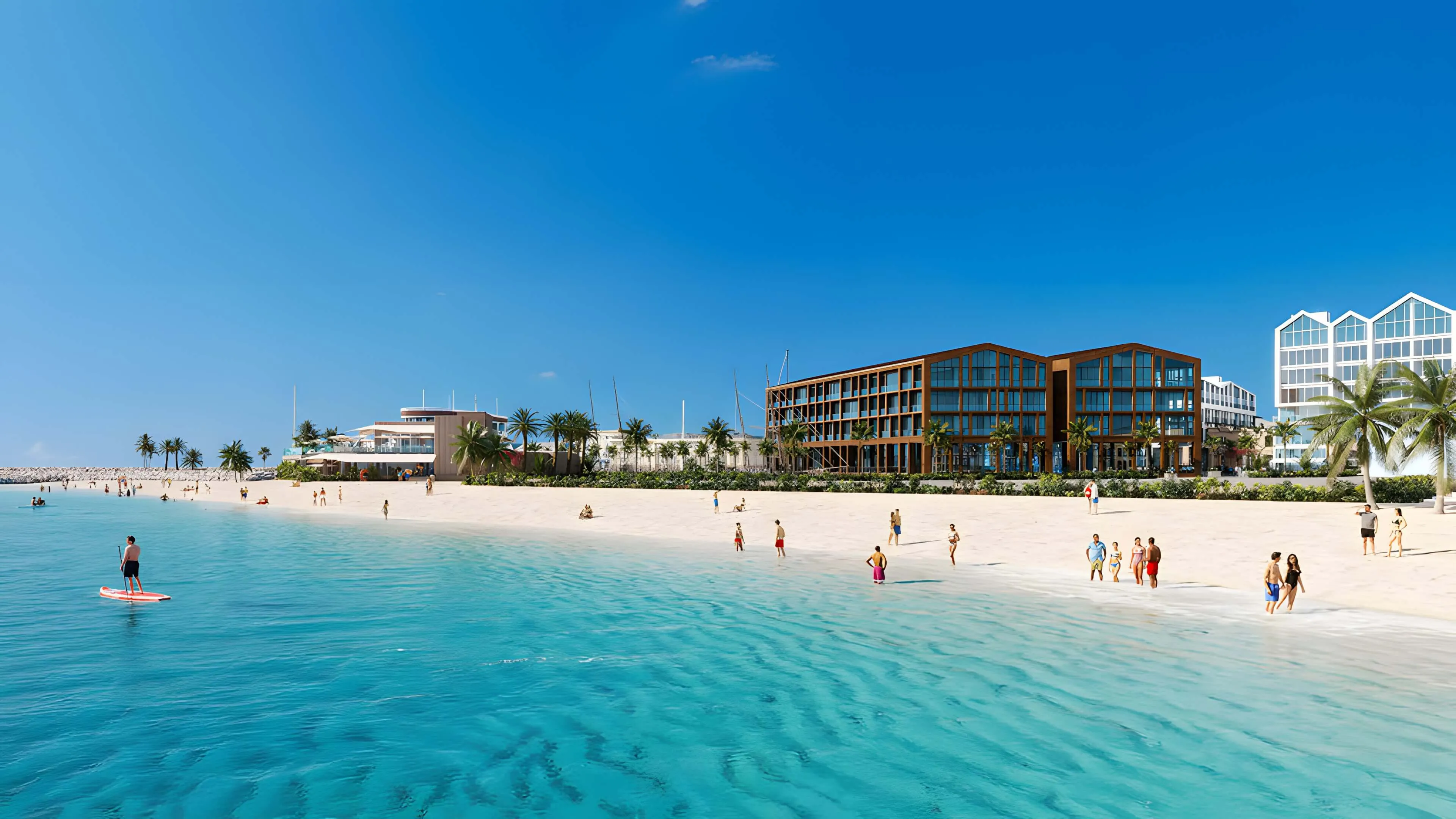 Beachfront resort with turquoise sea