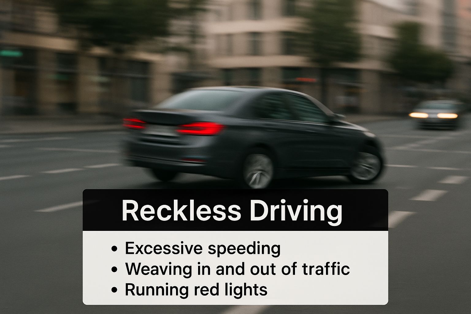 Infographic about reckless driving florida penalties