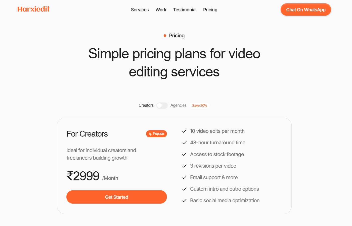 A clean, fully responsive Framer website with intuitive navigation and strong visual content Clear service categories with featured descriptions and pricing for instant client understanding Prominent calls to action (“Book a Call”, “Chat on WhatsApp”) to drive conversions A scalable digital foundation for future testimonials, portfolios, and lead generation
