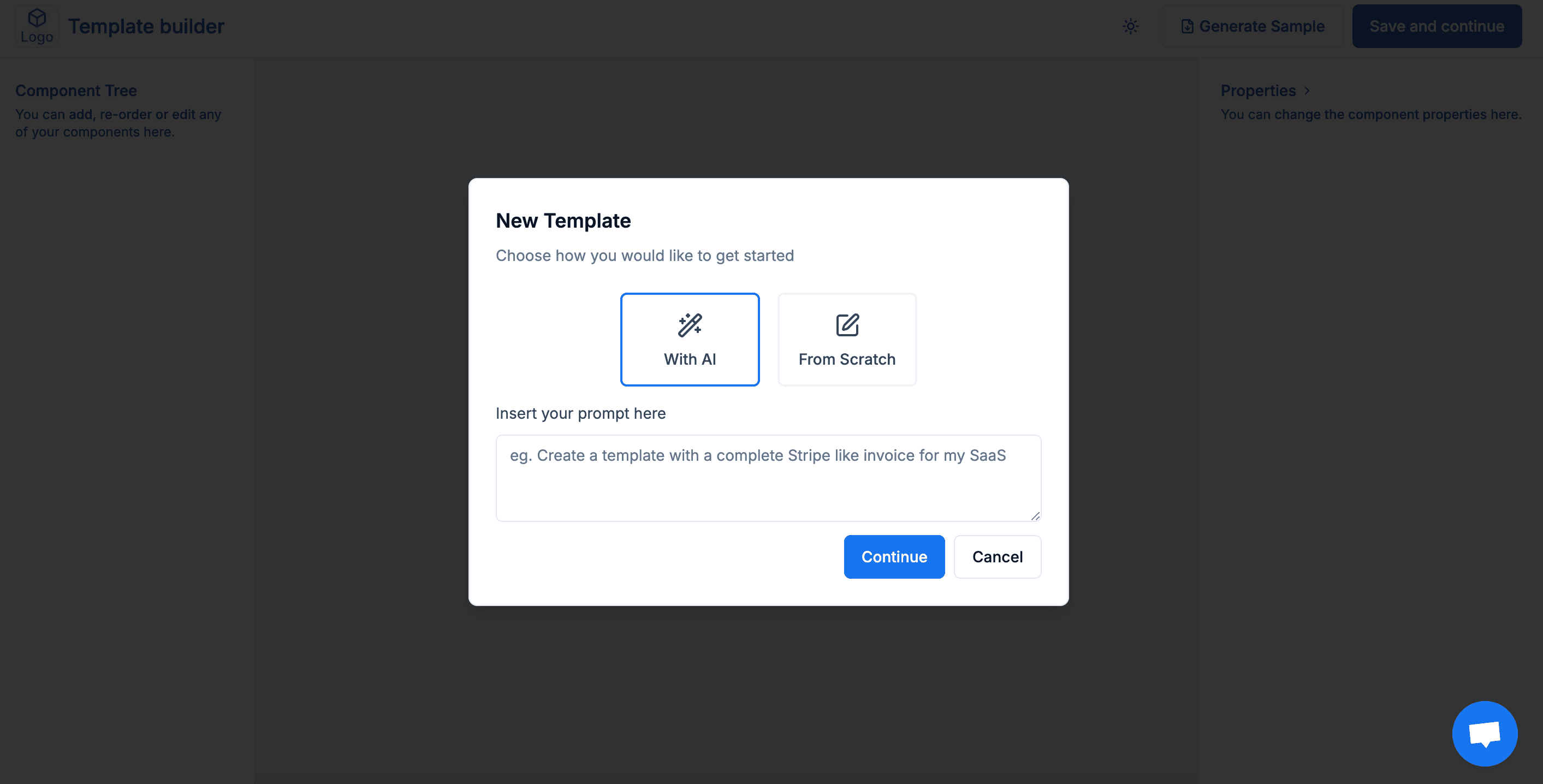 pdforge AI Agent to build first template