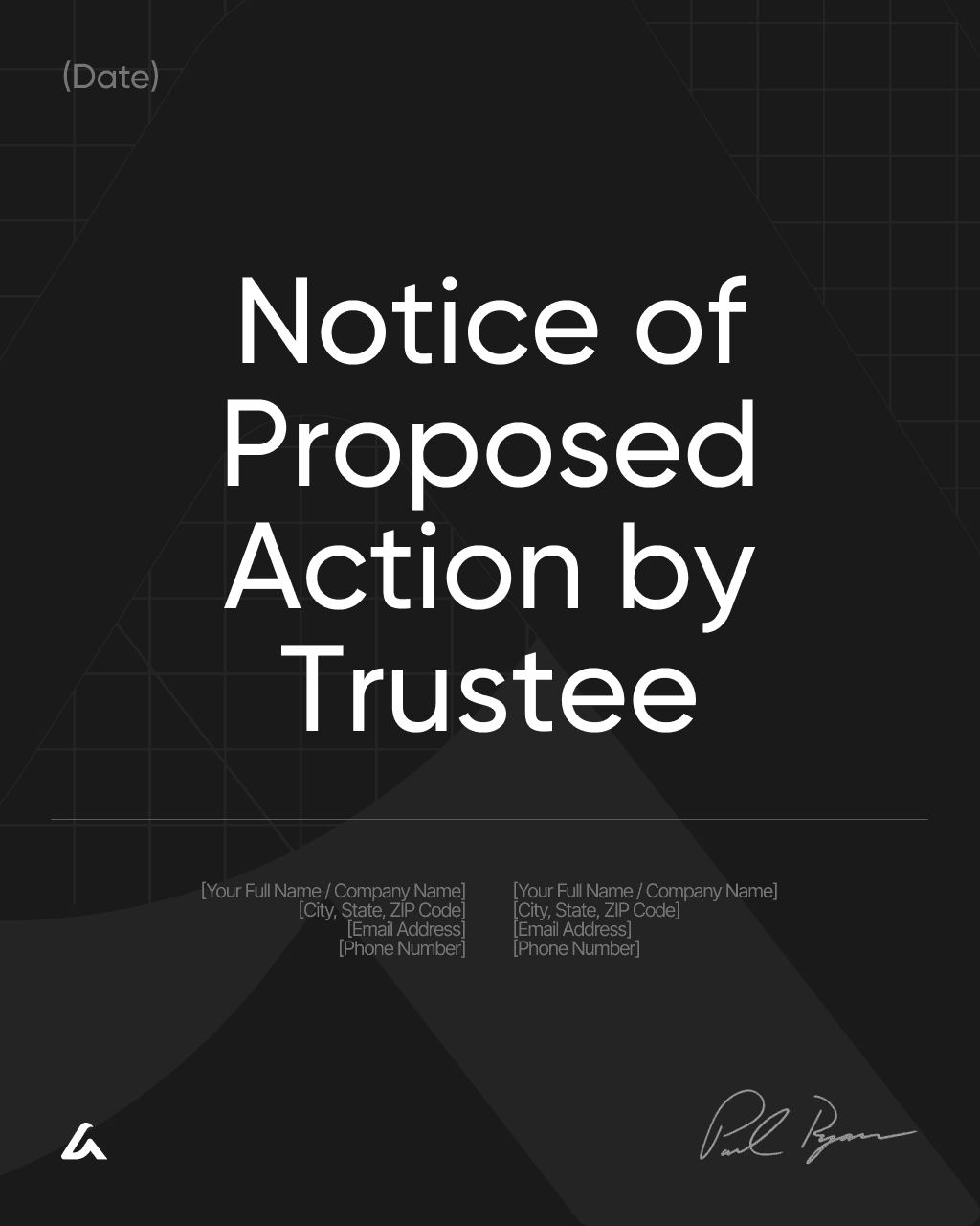 Notice of Proposed Action by Trustee