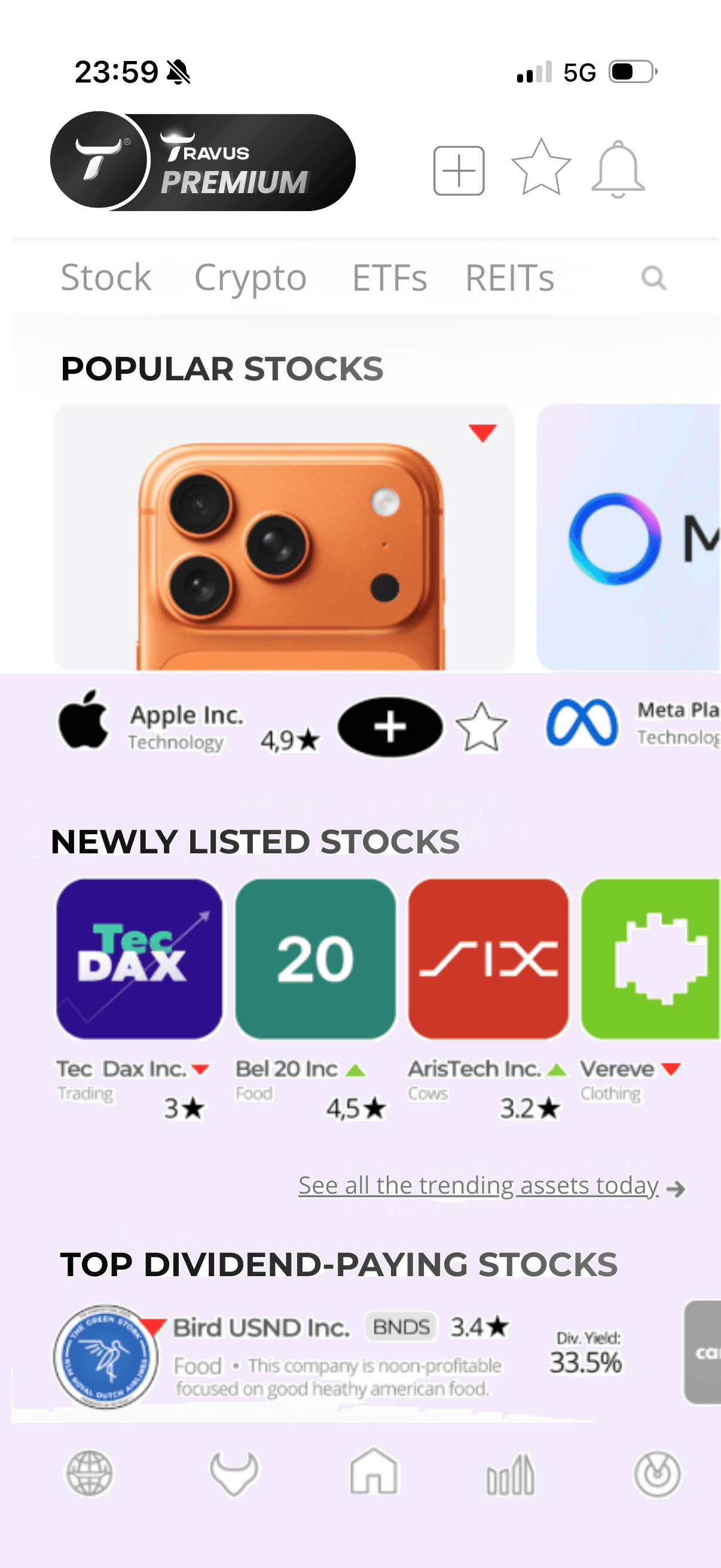 intagram meta, iphone e ios, travus gestor de portoflio que funciona com toodos os telemovelis, e tem todos os ativos para todos os gostos, cipto, criptomoedas, stock, ações, reits, etfs, sep 500, vanguardm, noticias, tudo numa só plataforma