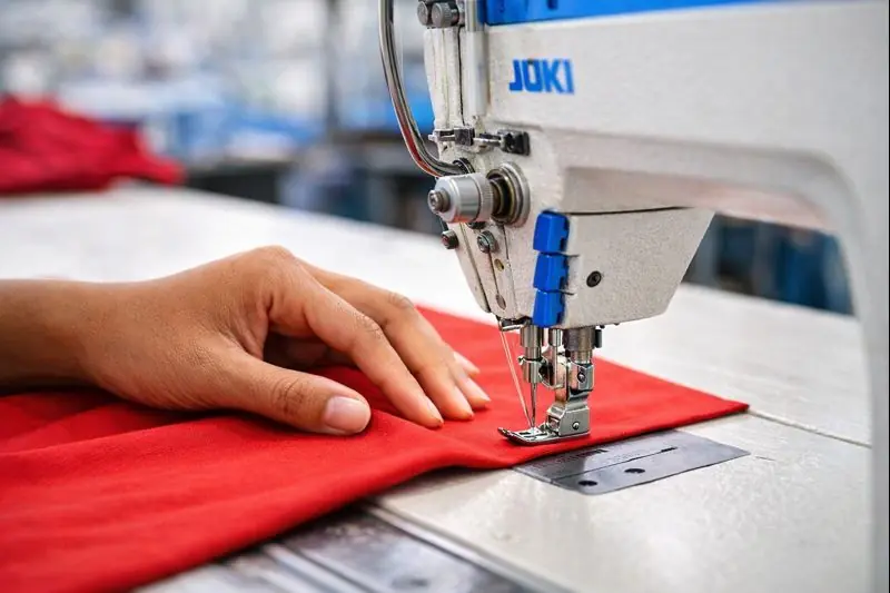 employee who works on the knitting machine.