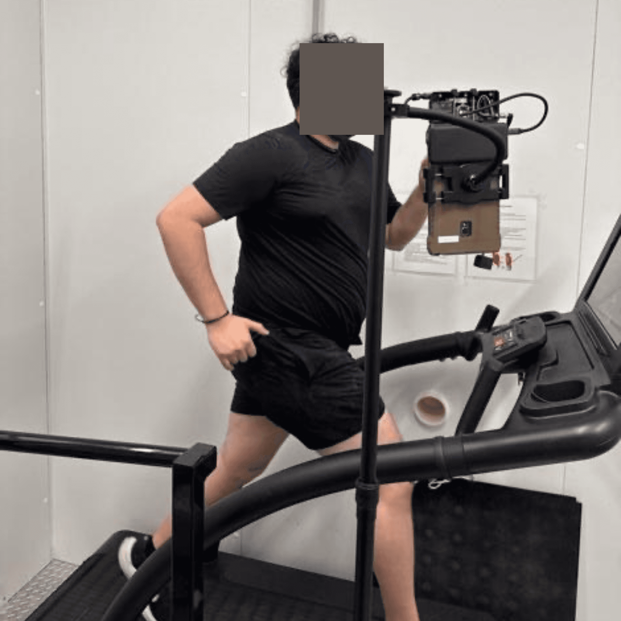 A young man running on a treadmill for XTEMP