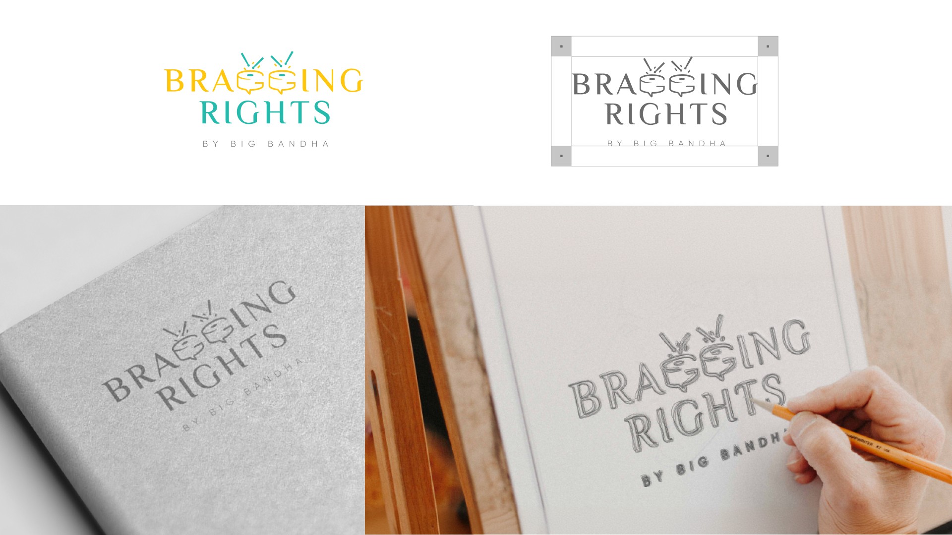 Bragging Rights logo design variations and brand collateral — Penguincil Design