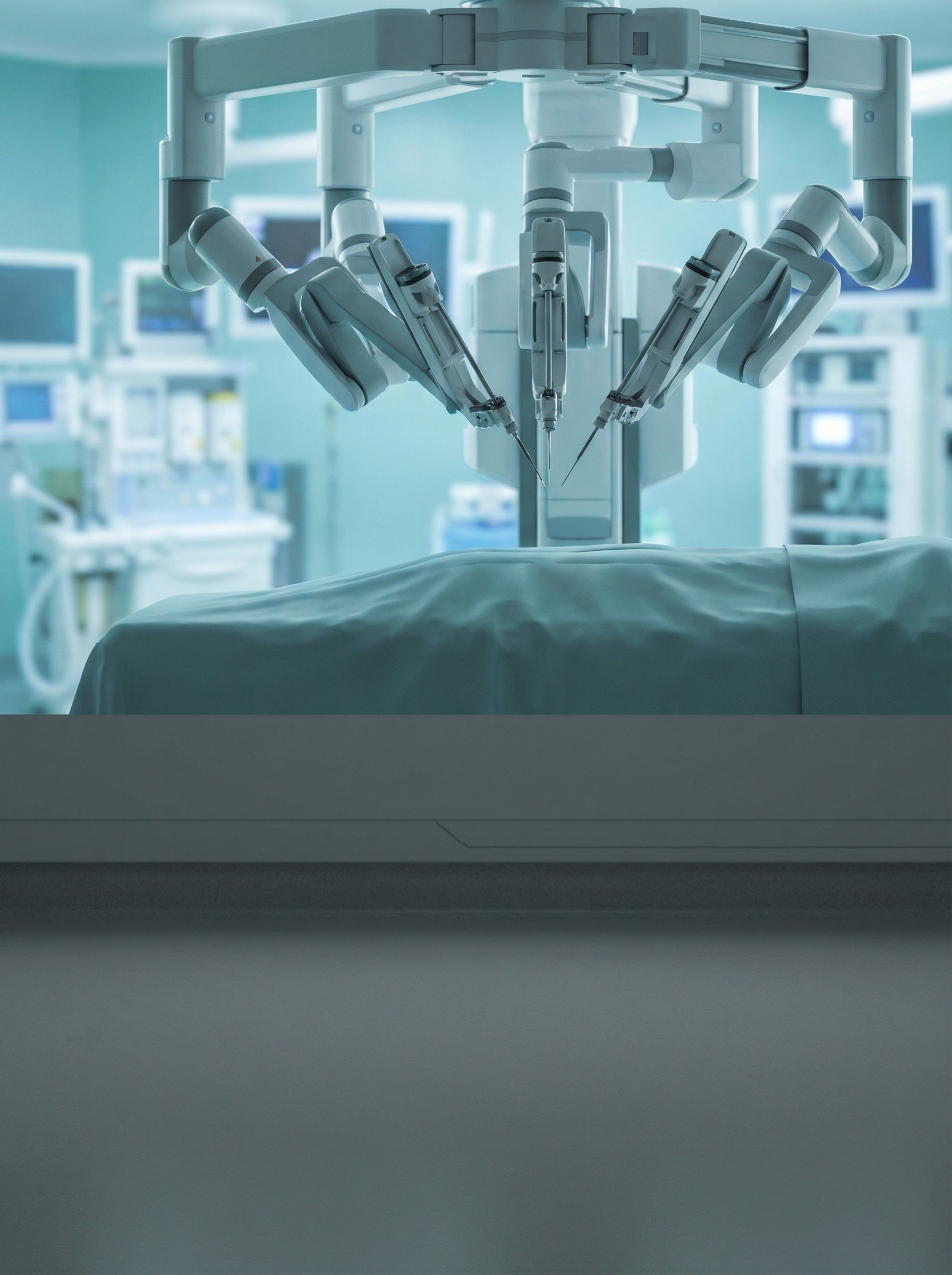 Advanced multi-arm robotic surgical system operated by Dr. Tushar for high-precision urological procedures, offering superior dexterity and surgical accuracy.
