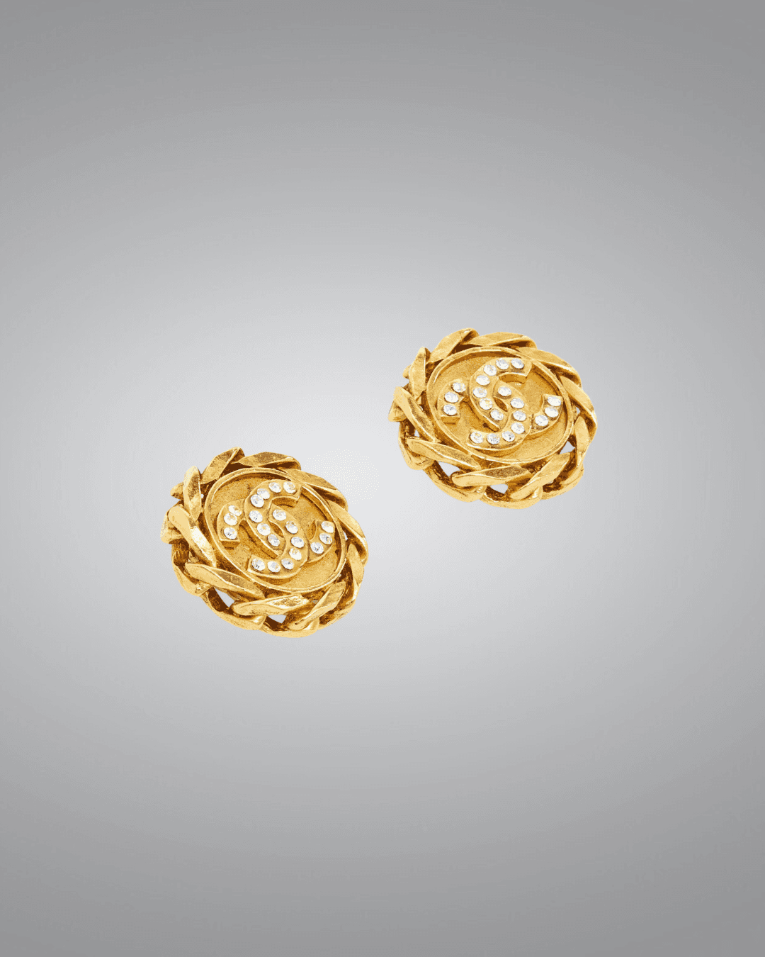 Gold Plated Pre-Loved Chanel Clip On Earrings