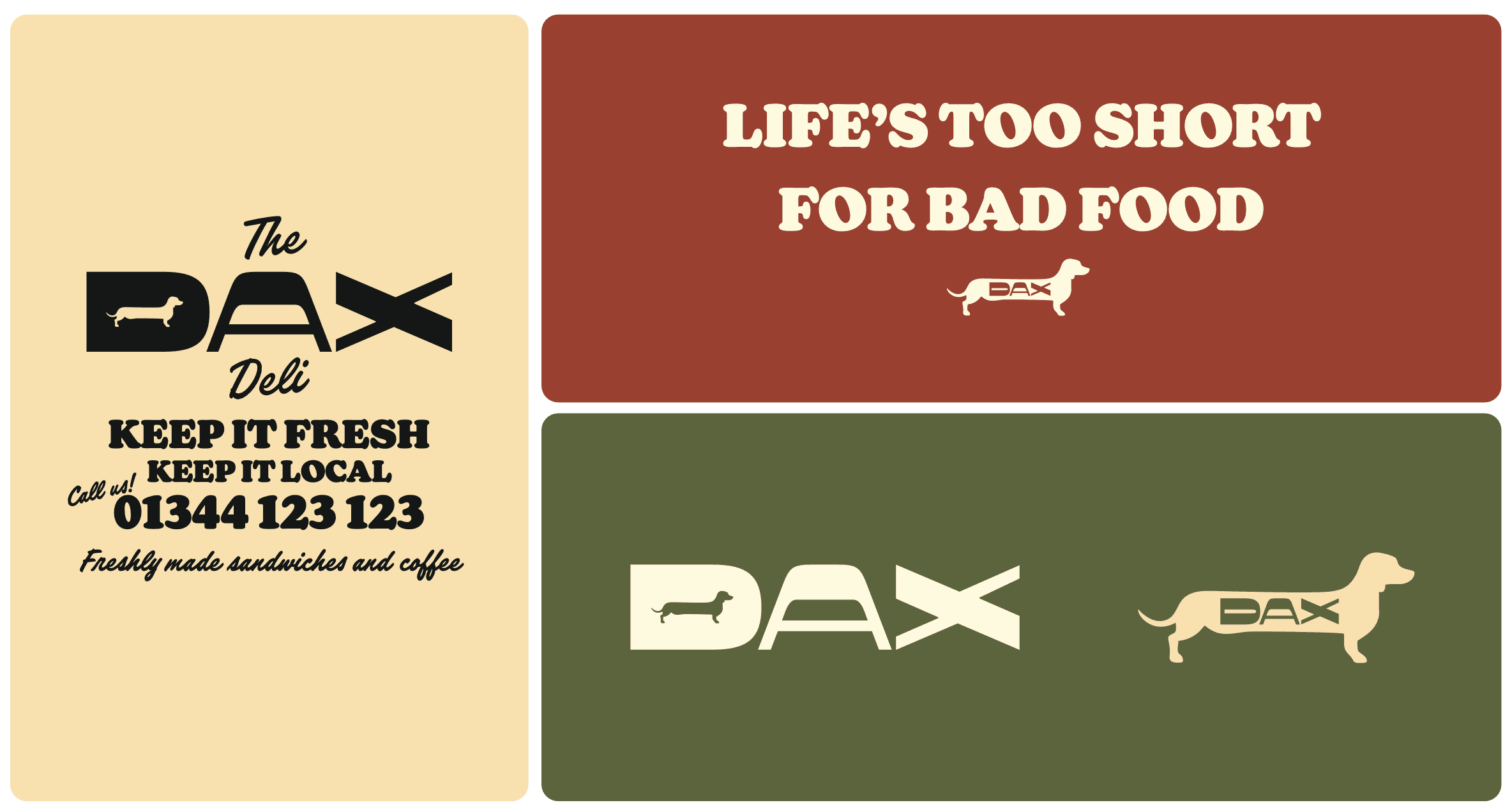 Multiple different logos on different coloured backgrounds