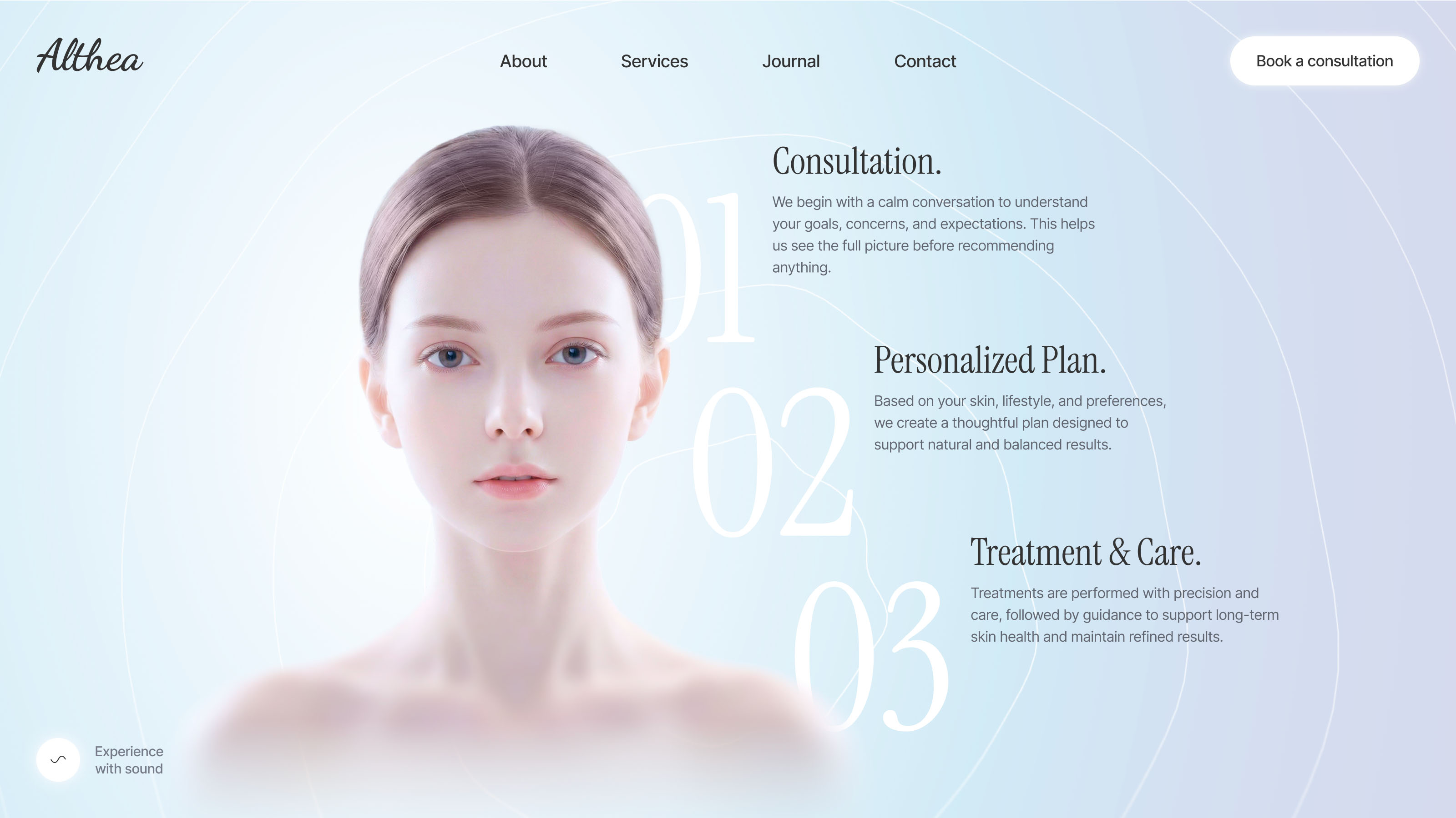 Althea website template for skin care specialists