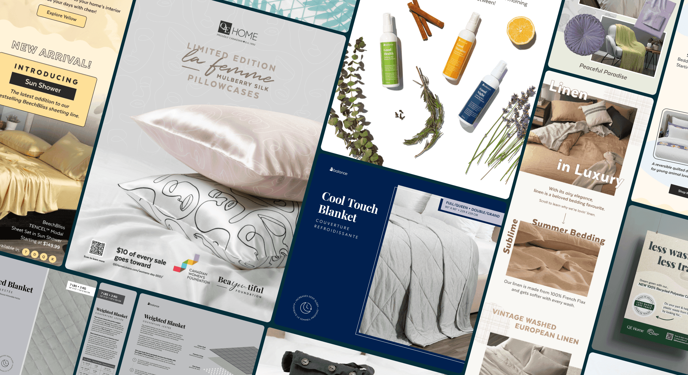Cover image for QE Home case study — collage of digital and print marketing assets