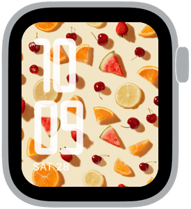 fruit confetti Apple Watch face preview 1 featuring summer and spring.