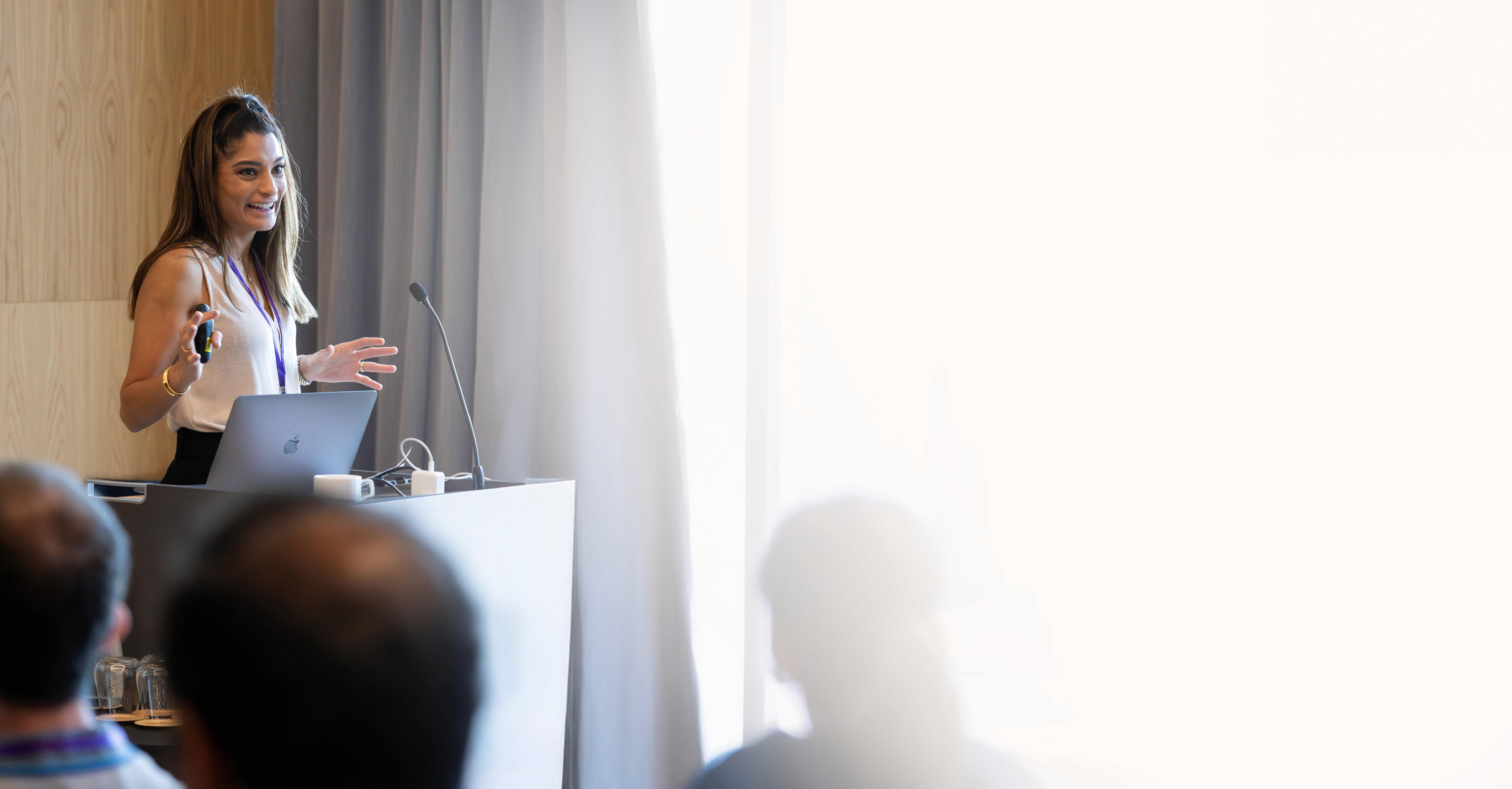 Portrait of Dr Kreena Patel presenting