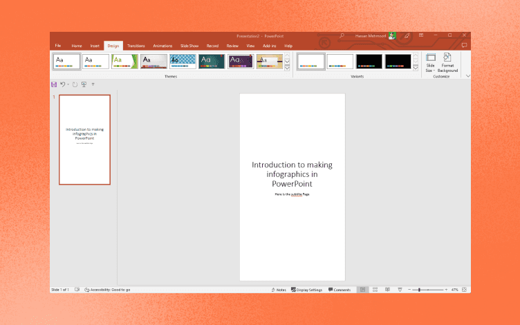 Adding a title and subheading in powerpoint