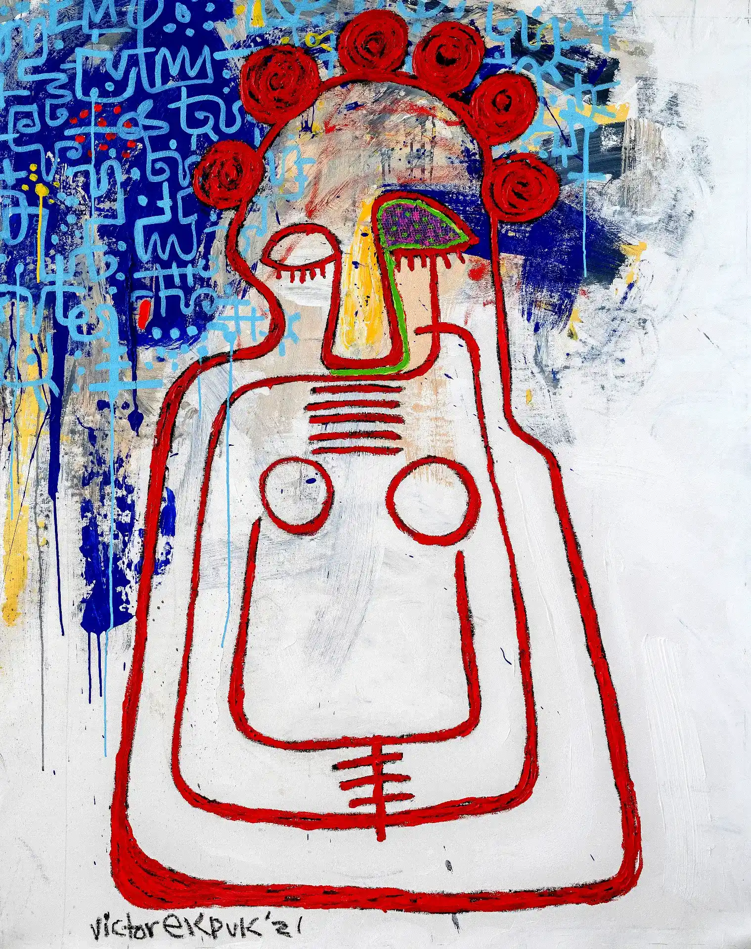 Matriach 2, c.2021, Acrylic on canvas. Size: 60x45 inches