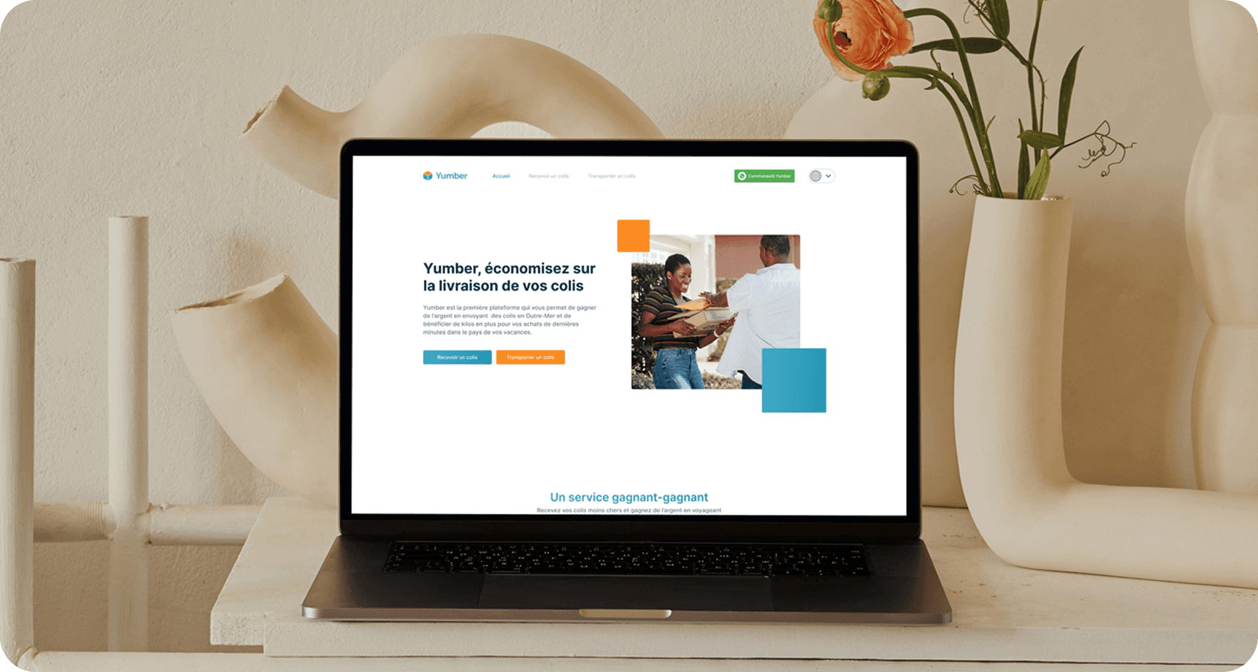 yumber landing page mockup