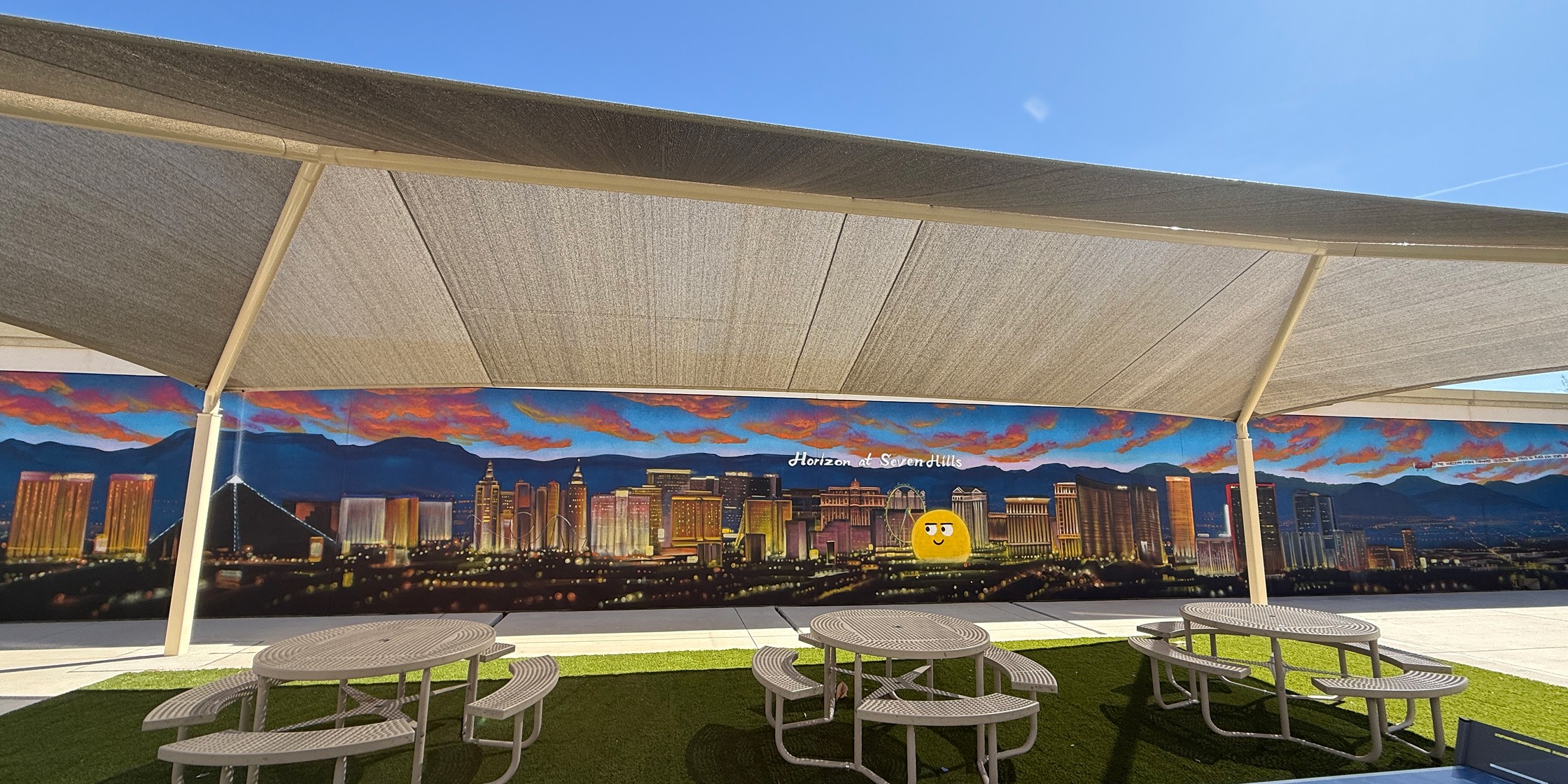 mural of las vegas skyline
