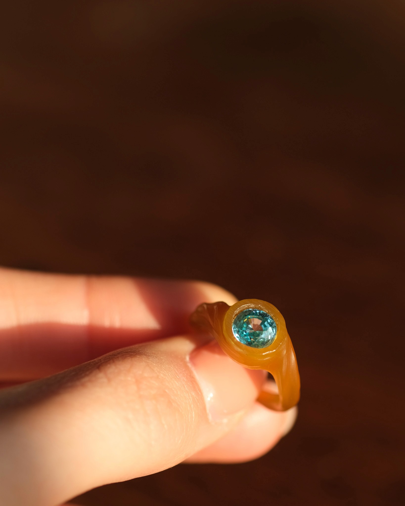 Anne working on a zircon wax ring